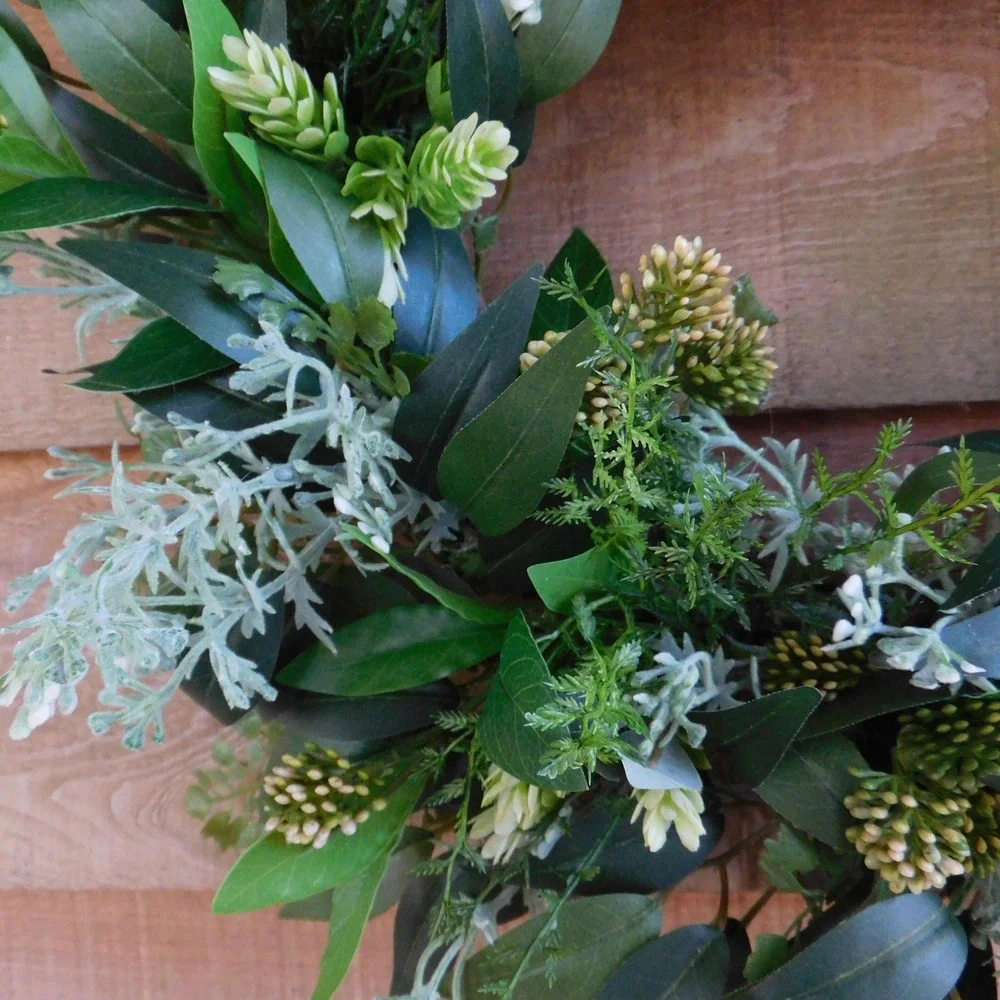 Artificial‎ Year Round Greenery Wreath for Front Door Viburnum Berries
